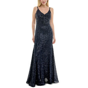 Taylor Women's Sequined Bow-Trim V-Neck Sleeveless Gown Size 8, MSRP: 248$